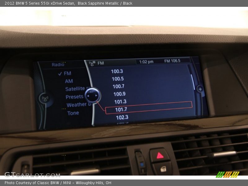 Black Sapphire Metallic / Black 2012 BMW 5 Series 550i xDrive Sedan