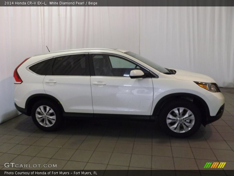 White Diamond Pearl / Beige 2014 Honda CR-V EX-L