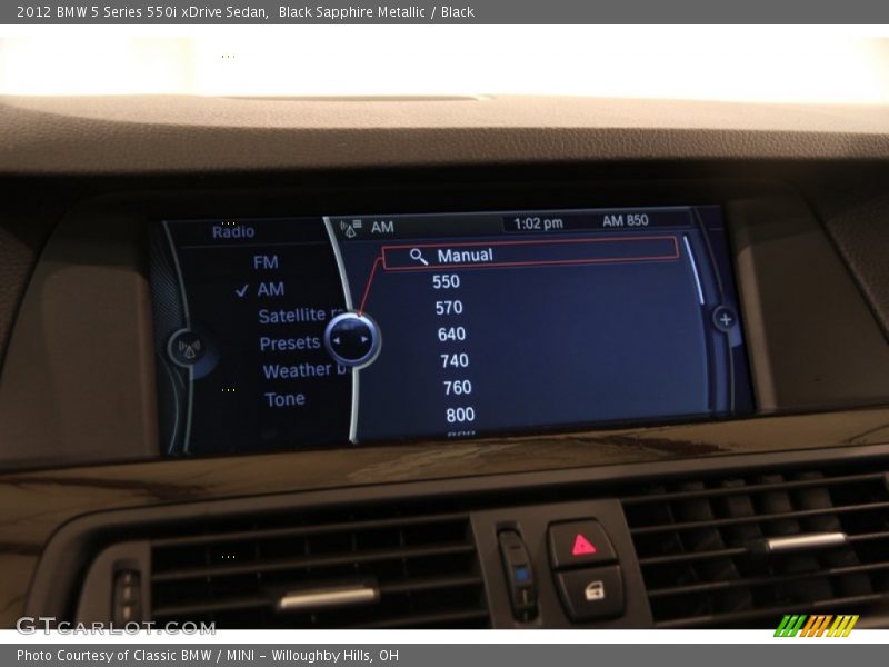 Black Sapphire Metallic / Black 2012 BMW 5 Series 550i xDrive Sedan