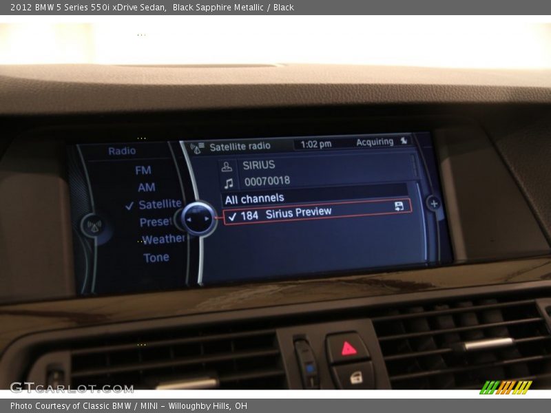 Black Sapphire Metallic / Black 2012 BMW 5 Series 550i xDrive Sedan