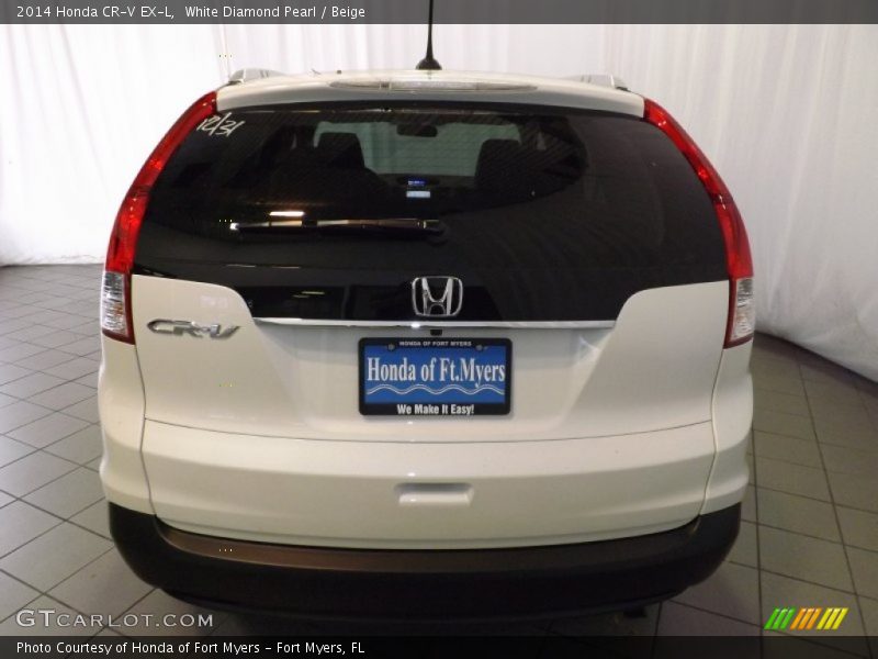 White Diamond Pearl / Beige 2014 Honda CR-V EX-L