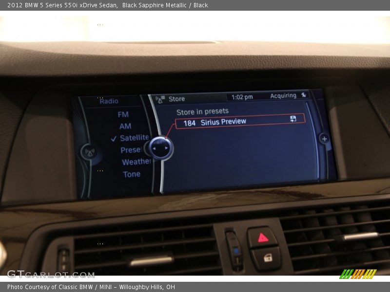 Black Sapphire Metallic / Black 2012 BMW 5 Series 550i xDrive Sedan
