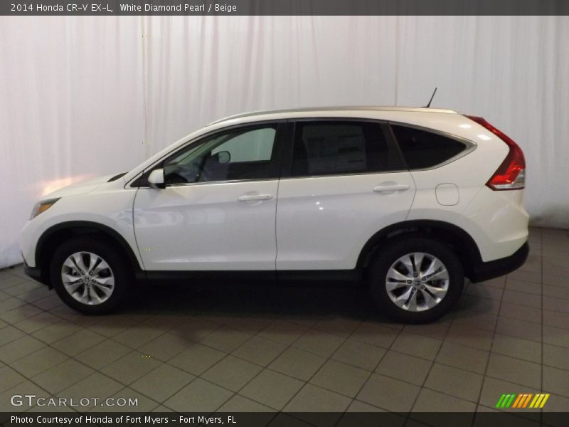 White Diamond Pearl / Beige 2014 Honda CR-V EX-L