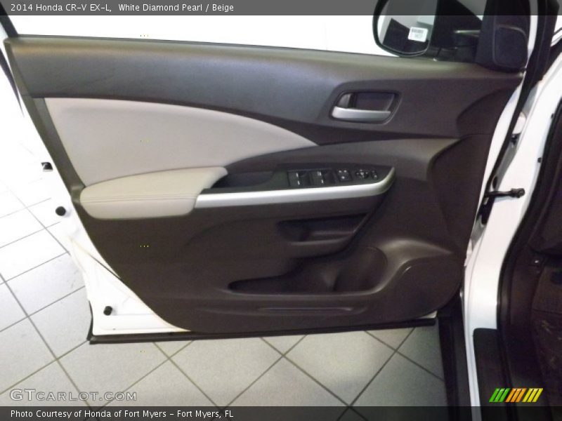 White Diamond Pearl / Beige 2014 Honda CR-V EX-L
