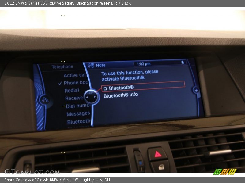 Black Sapphire Metallic / Black 2012 BMW 5 Series 550i xDrive Sedan