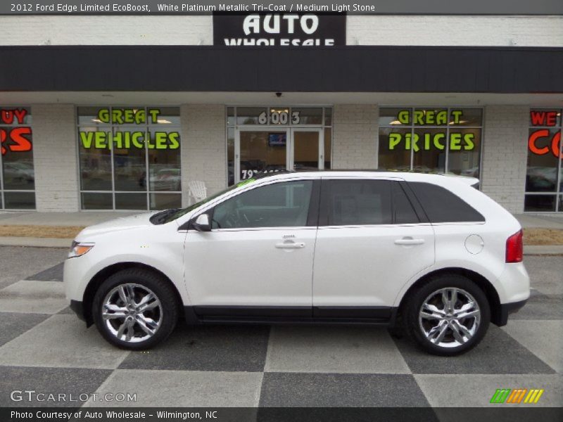 White Platinum Metallic Tri-Coat / Medium Light Stone 2012 Ford Edge Limited EcoBoost