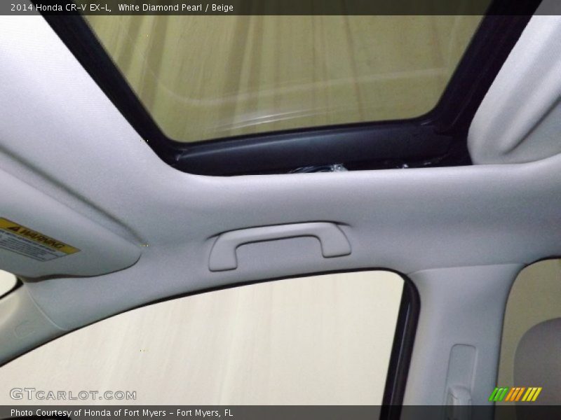 White Diamond Pearl / Beige 2014 Honda CR-V EX-L