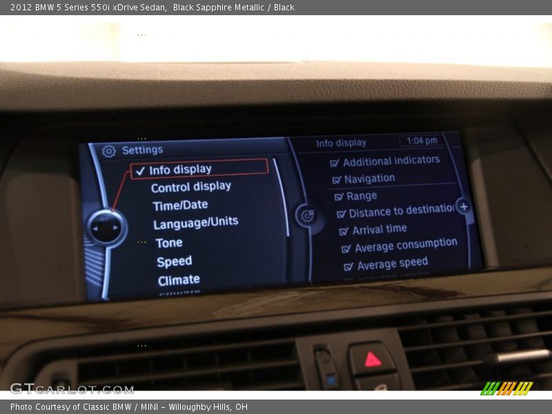 Black Sapphire Metallic / Black 2012 BMW 5 Series 550i xDrive Sedan