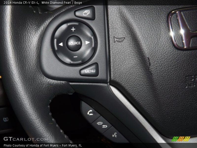 White Diamond Pearl / Beige 2014 Honda CR-V EX-L