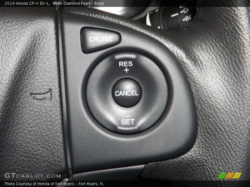 White Diamond Pearl / Beige 2014 Honda CR-V EX-L