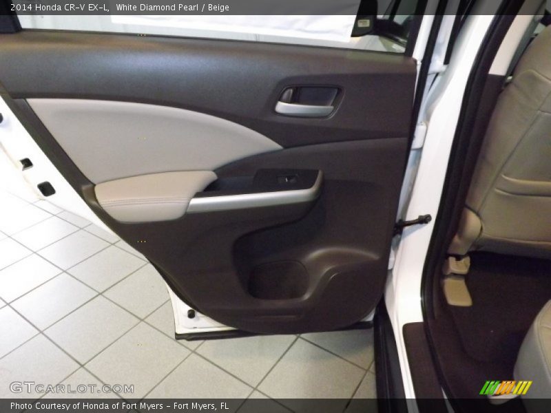 White Diamond Pearl / Beige 2014 Honda CR-V EX-L