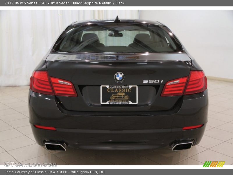 Black Sapphire Metallic / Black 2012 BMW 5 Series 550i xDrive Sedan