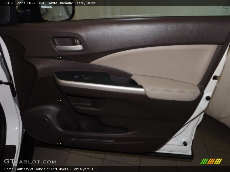 White Diamond Pearl / Beige 2014 Honda CR-V EX-L