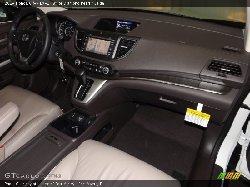 White Diamond Pearl / Beige 2014 Honda CR-V EX-L