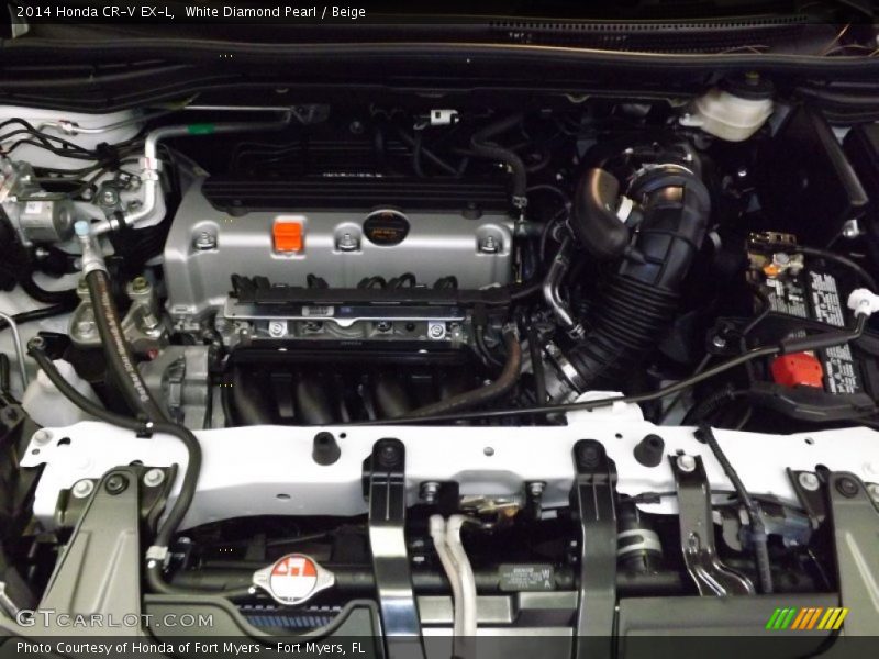 White Diamond Pearl / Beige 2014 Honda CR-V EX-L
