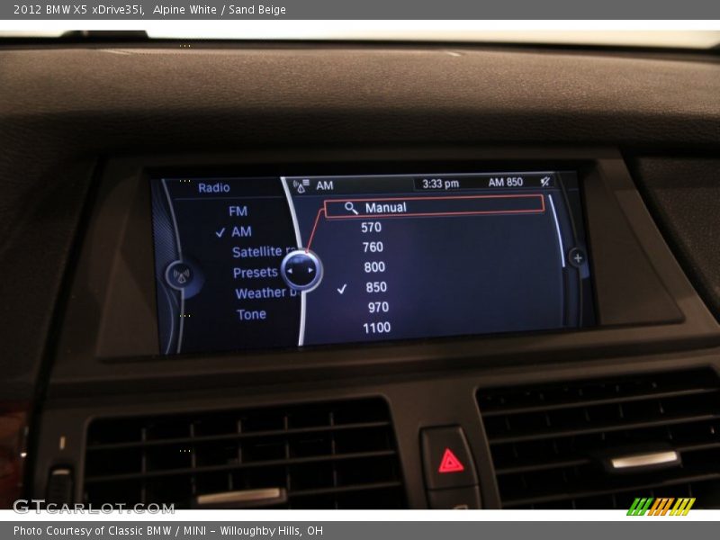 Alpine White / Sand Beige 2012 BMW X5 xDrive35i