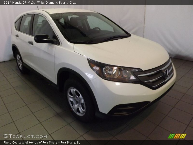 White Diamond Pearl / Gray 2014 Honda CR-V LX