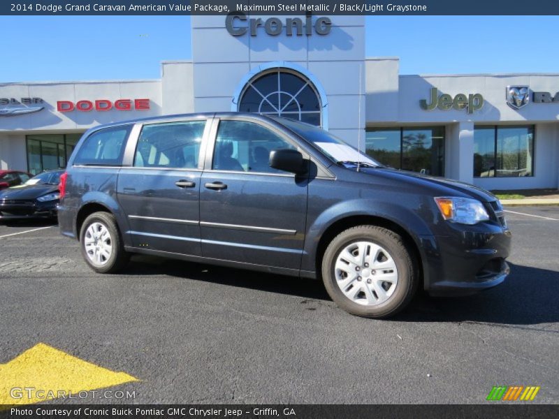 Maximum Steel Metallic / Black/Light Graystone 2014 Dodge Grand Caravan American Value Package