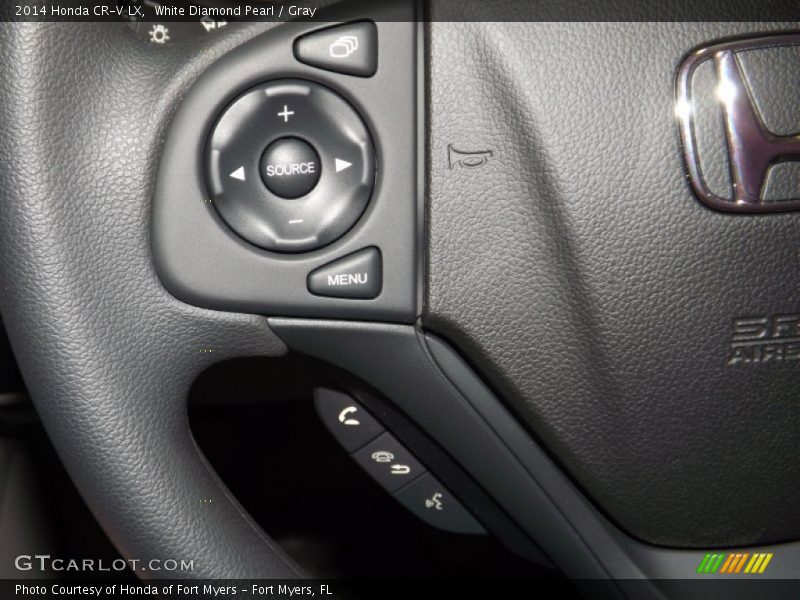 White Diamond Pearl / Gray 2014 Honda CR-V LX