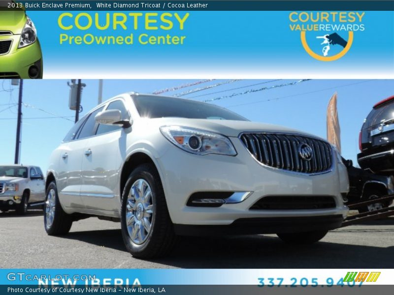 White Diamond Tricoat / Cocoa Leather 2013 Buick Enclave Premium