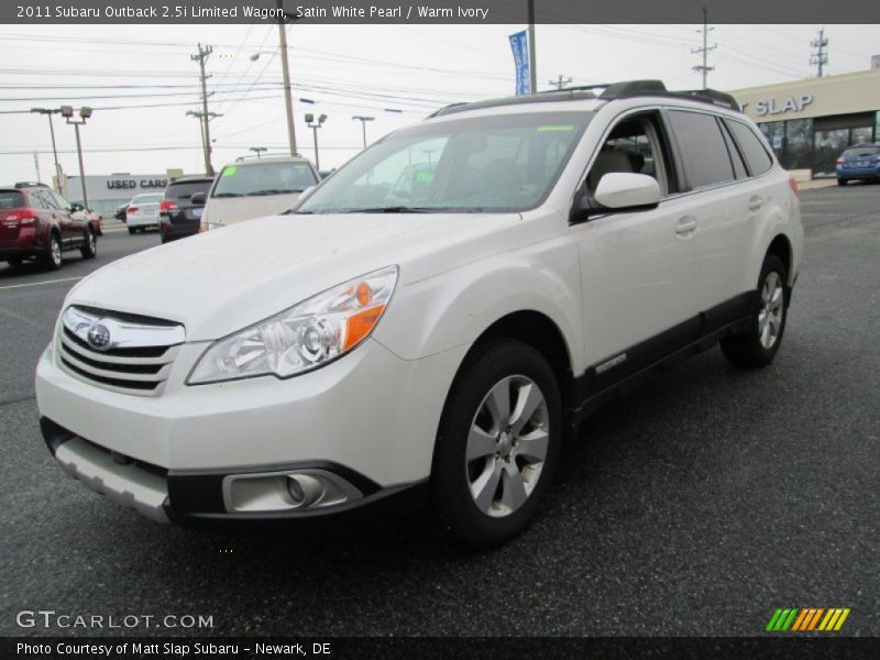Satin White Pearl / Warm Ivory 2011 Subaru Outback 2.5i Limited Wagon