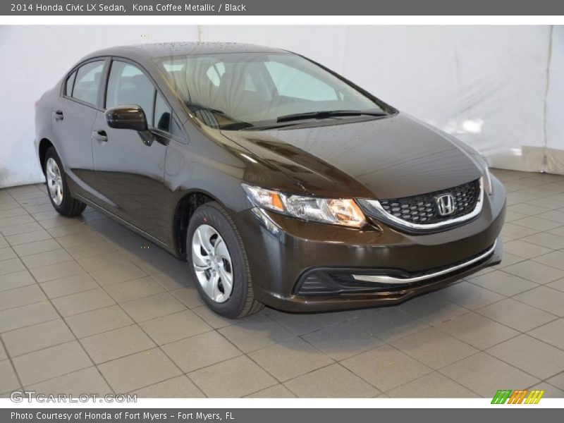 Kona Coffee Metallic / Black 2014 Honda Civic LX Sedan