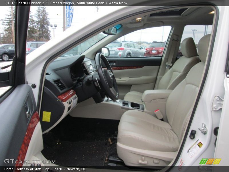 Satin White Pearl / Warm Ivory 2011 Subaru Outback 2.5i Limited Wagon