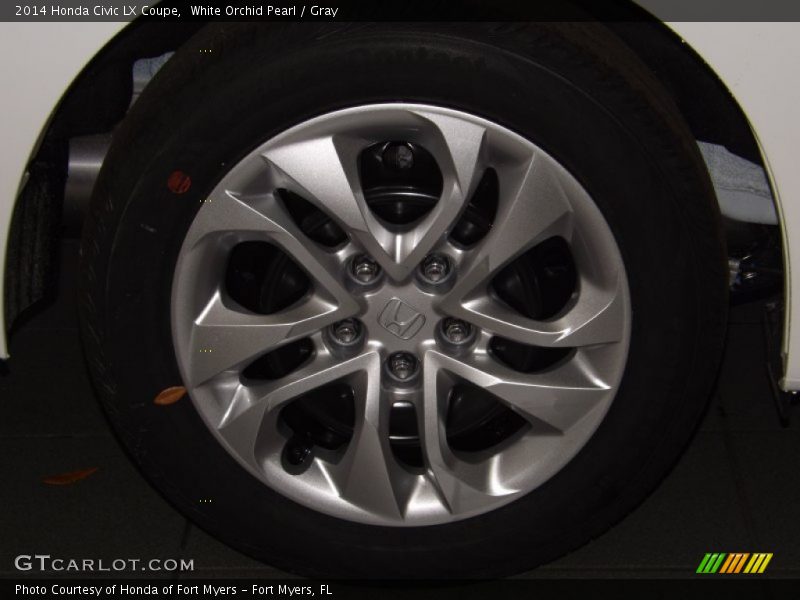 White Orchid Pearl / Gray 2014 Honda Civic LX Coupe