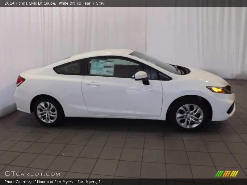 White Orchid Pearl / Gray 2014 Honda Civic LX Coupe