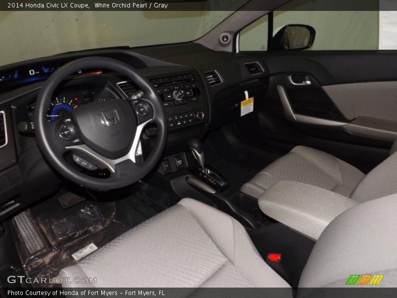 White Orchid Pearl / Gray 2014 Honda Civic LX Coupe
