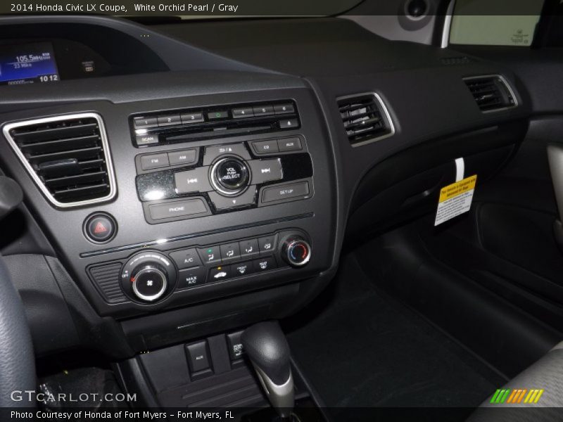 White Orchid Pearl / Gray 2014 Honda Civic LX Coupe