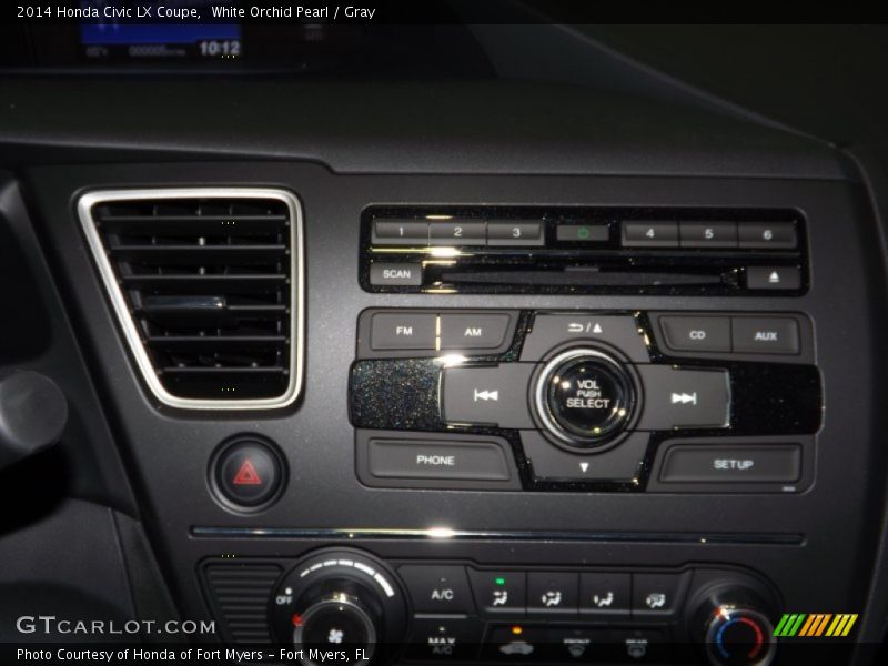 White Orchid Pearl / Gray 2014 Honda Civic LX Coupe