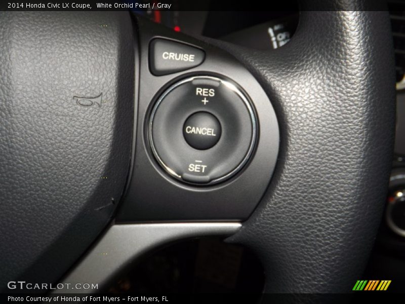 White Orchid Pearl / Gray 2014 Honda Civic LX Coupe