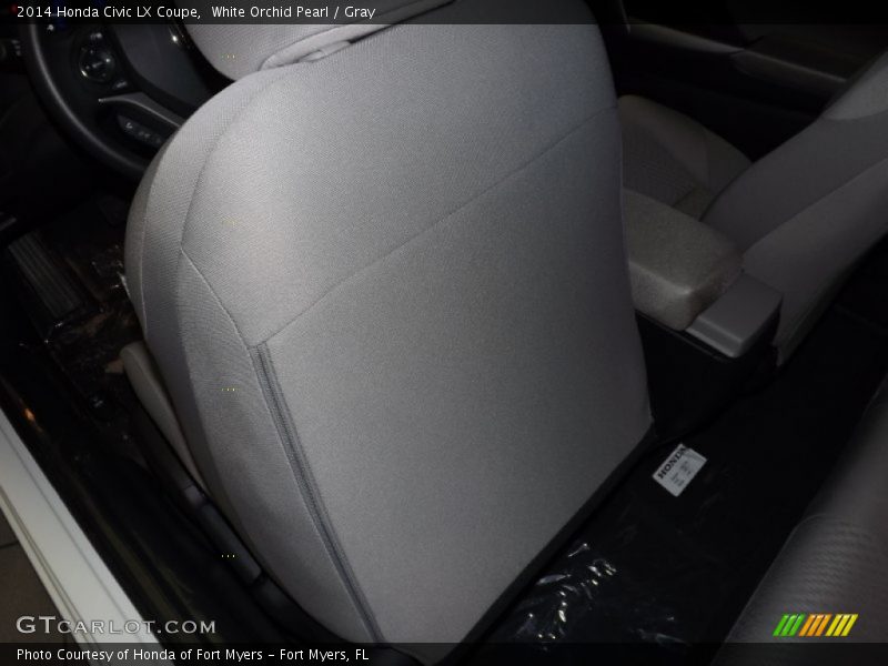 White Orchid Pearl / Gray 2014 Honda Civic LX Coupe