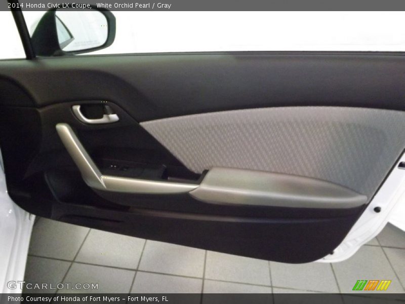White Orchid Pearl / Gray 2014 Honda Civic LX Coupe