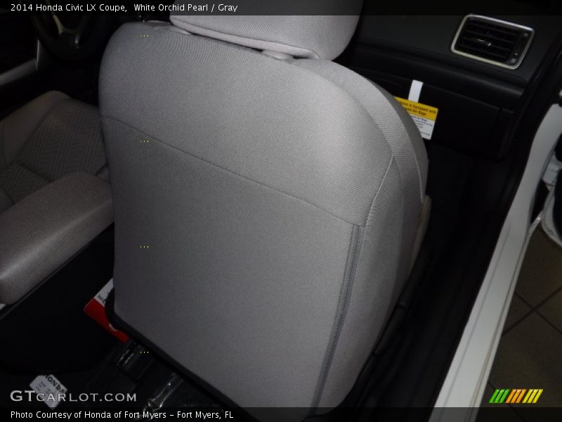 White Orchid Pearl / Gray 2014 Honda Civic LX Coupe