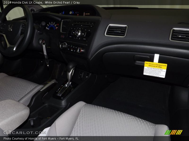 White Orchid Pearl / Gray 2014 Honda Civic LX Coupe