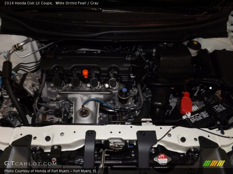 White Orchid Pearl / Gray 2014 Honda Civic LX Coupe