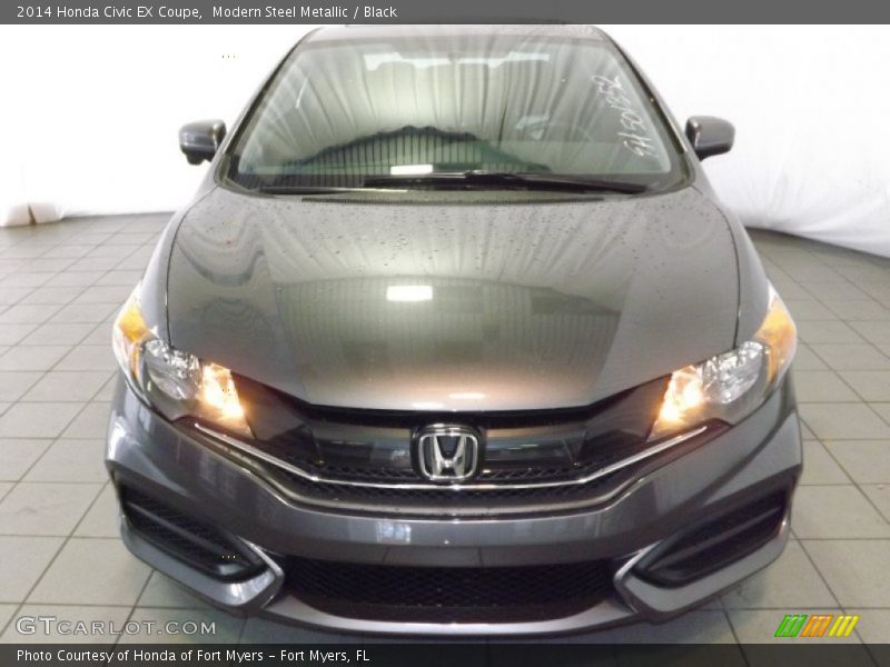 Modern Steel Metallic / Black 2014 Honda Civic EX Coupe
