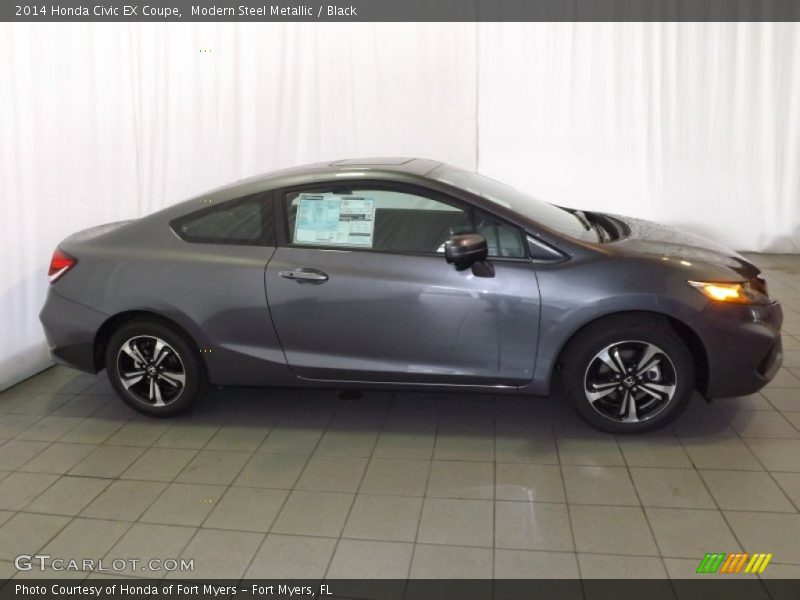 Modern Steel Metallic / Black 2014 Honda Civic EX Coupe