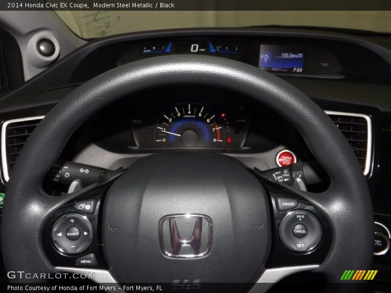 Modern Steel Metallic / Black 2014 Honda Civic EX Coupe