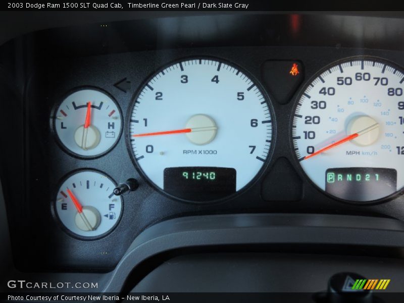 Timberline Green Pearl / Dark Slate Gray 2003 Dodge Ram 1500 SLT Quad Cab