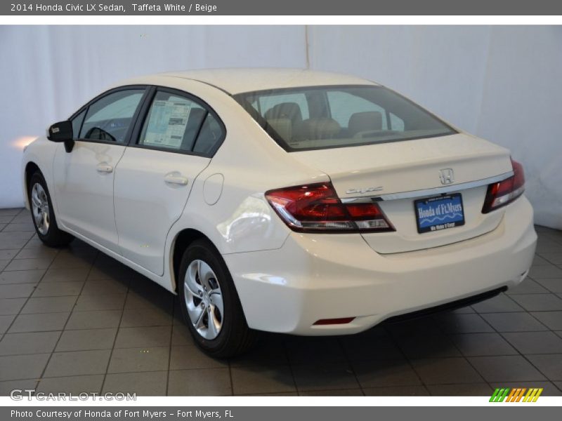 Taffeta White / Beige 2014 Honda Civic LX Sedan