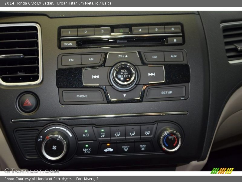 Urban Titanium Metallic / Beige 2014 Honda Civic LX Sedan