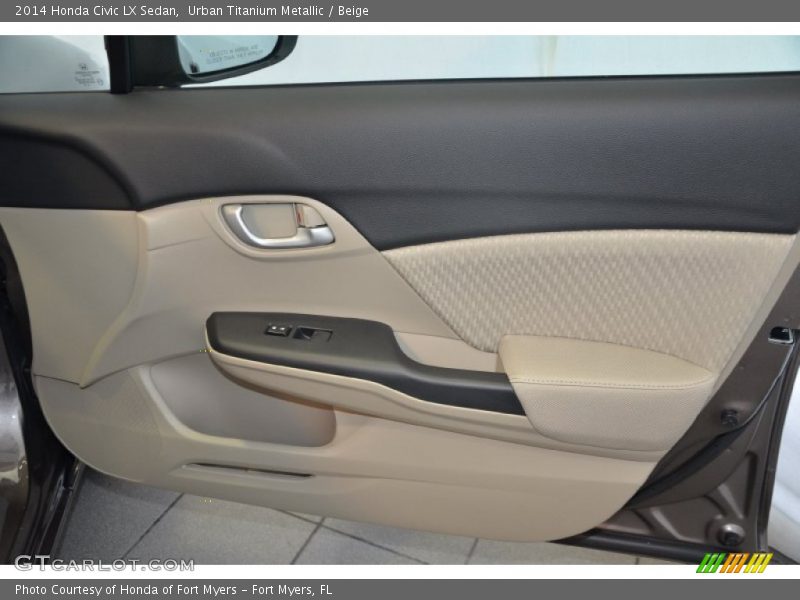 Urban Titanium Metallic / Beige 2014 Honda Civic LX Sedan