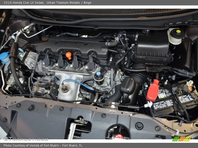 Urban Titanium Metallic / Beige 2014 Honda Civic LX Sedan