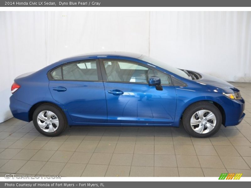 Dyno Blue Pearl / Gray 2014 Honda Civic LX Sedan