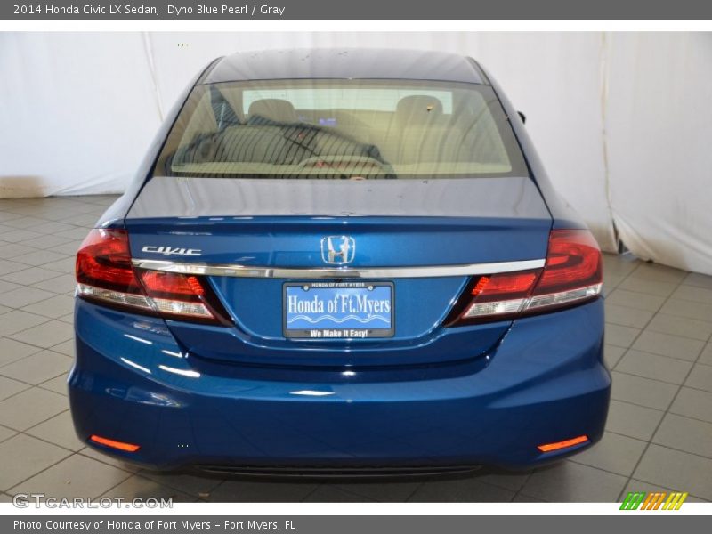 Dyno Blue Pearl / Gray 2014 Honda Civic LX Sedan