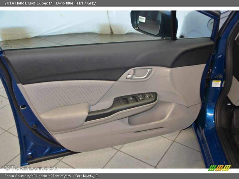 Dyno Blue Pearl / Gray 2014 Honda Civic LX Sedan