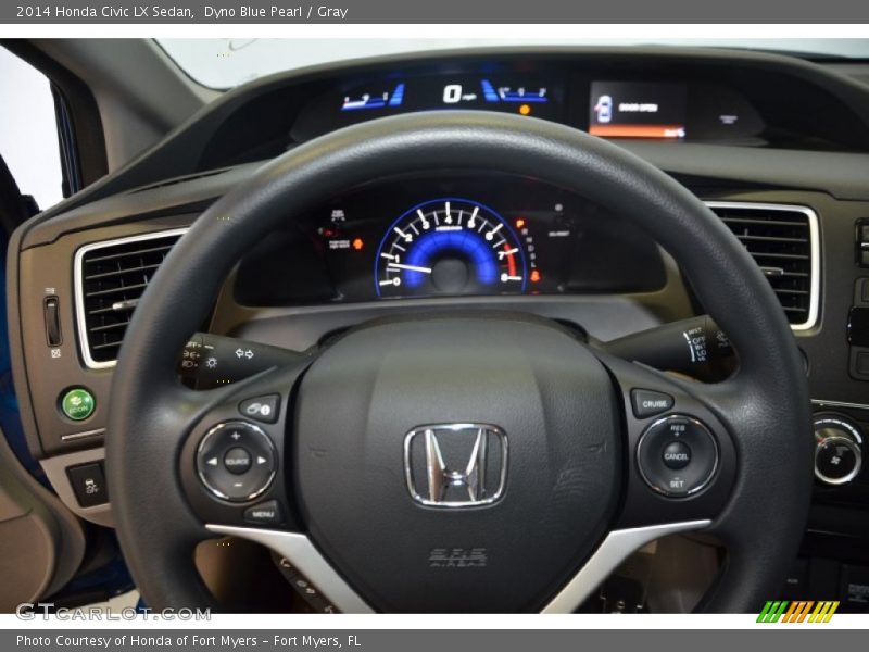 Dyno Blue Pearl / Gray 2014 Honda Civic LX Sedan